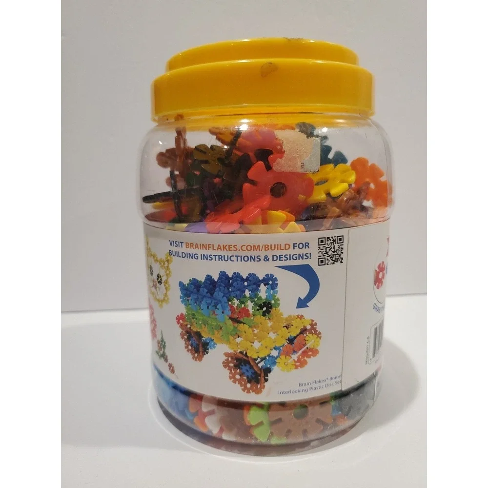 VIAHART Official Brain Flakes 500 Piece Interlocking Plastic Disc STEM Set
